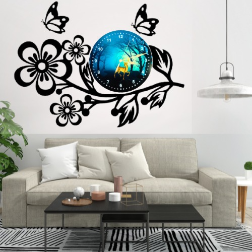 3D Wooden Flower Clock With Esthetic Dial Wall Clock