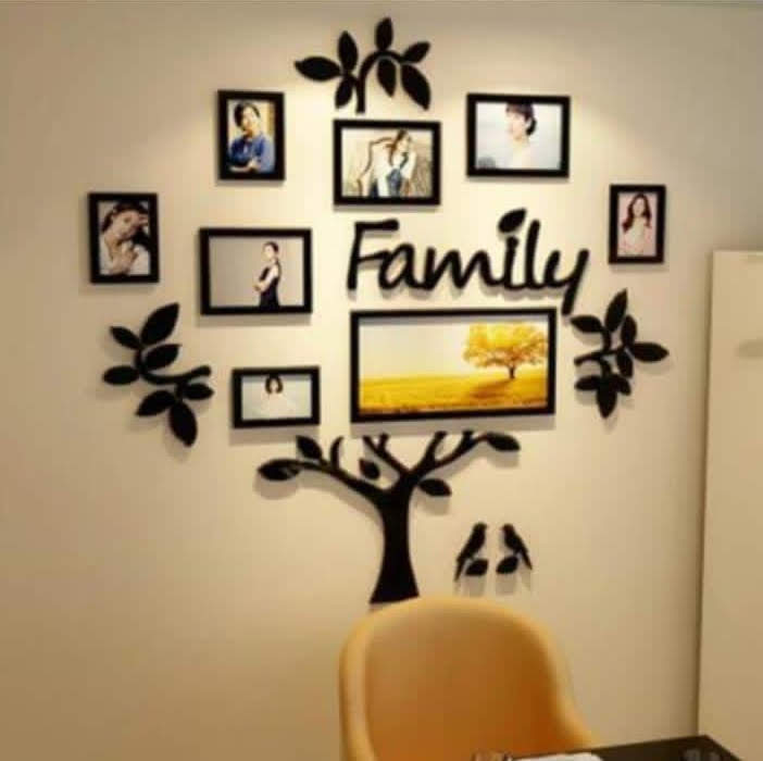 3d wall art family tree | Wooden Family Tree Photo Wall decoration
