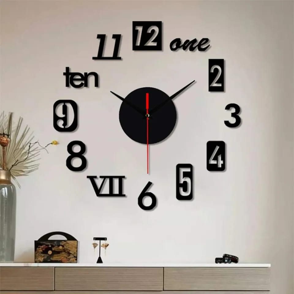 WOODEN DIY CLOCK WITH 12 INCHES NEEDLES