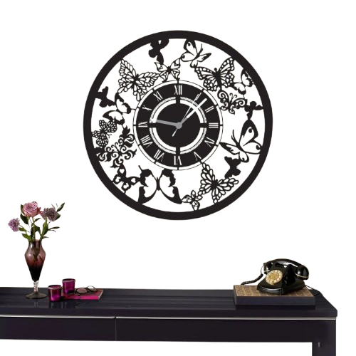 Butterfly 3D Wooden wall clock