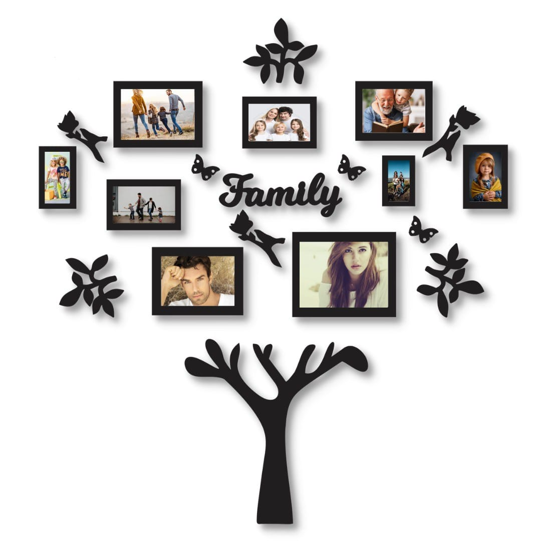 3d wall art family tree | Wooden Family Tree Photo Wall decoration