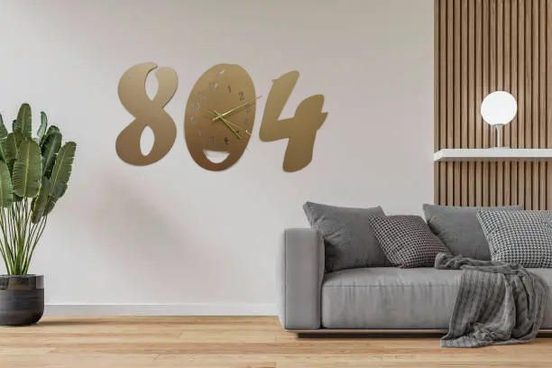 3d wall clock Wooden Golden and black color Wall Clock (804)